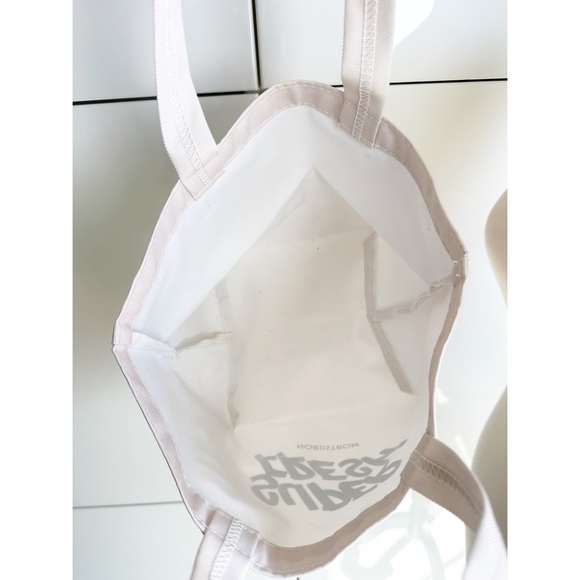 Nordstrom Super Fresh Canvas Tote Cream Beige Reusable Shopping Mini Lunch Bag - Picture 4 of 9